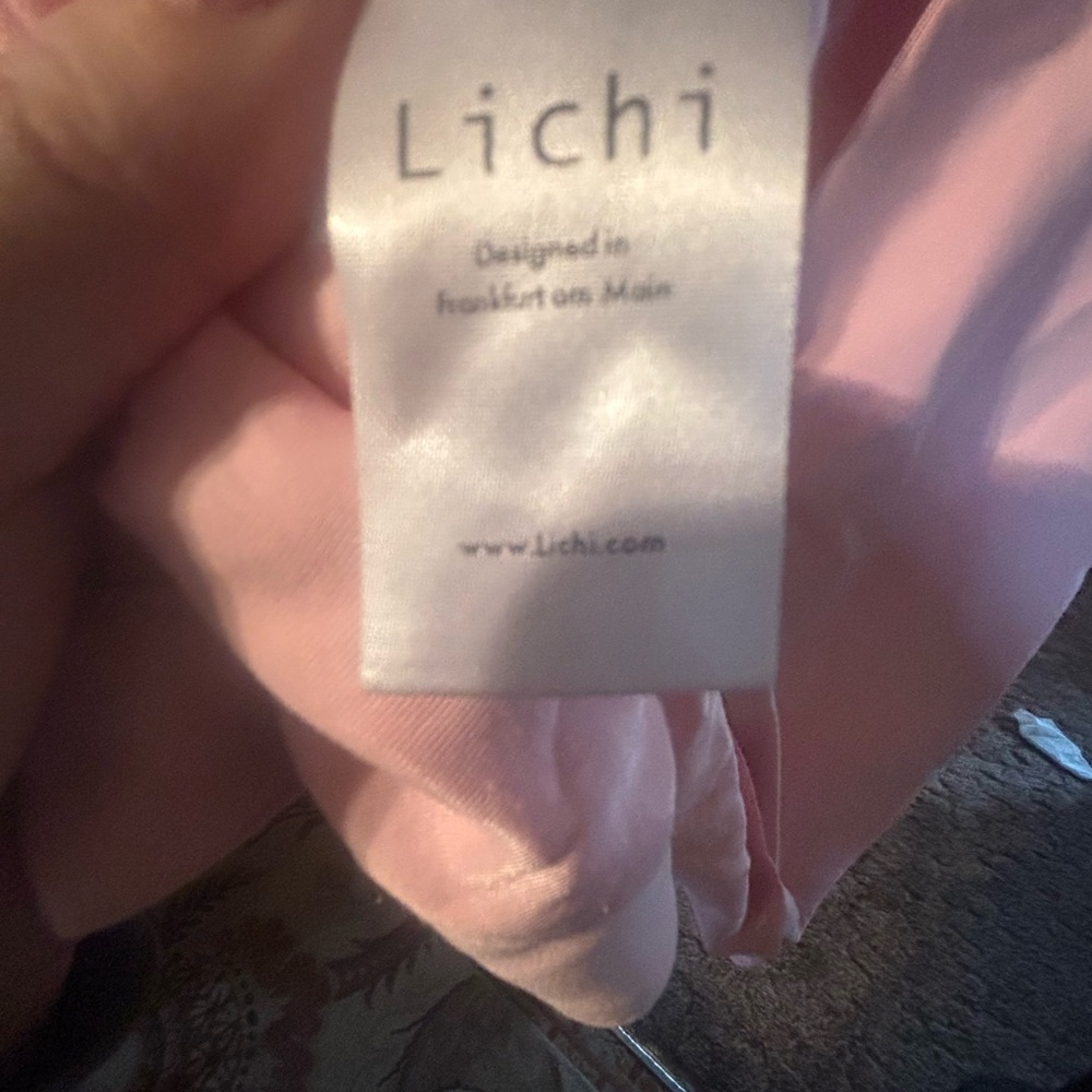 NWT Pink Lichi Thin Strap Front-Slit Mini Dress Ballet Pink Going out Spring - Picture 9 of 10